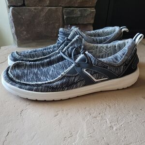 Hey Dude Wally Storm Men's Black, White and Gray Slip On Shoes Size US 11